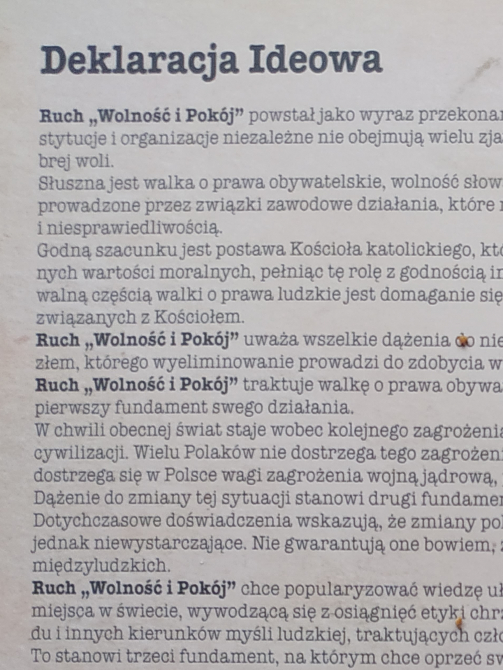 deklaracja ideowa