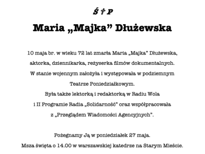 Pogrzeb Majki Dłużewskiej