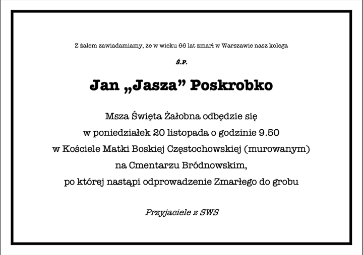 Pogrzeb „Jaszy” Poskrobko